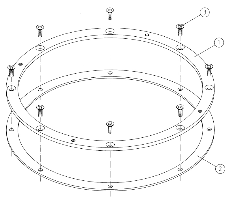 Схема Комплект фланца и уплотнения для закладного комплекта донного гейзера